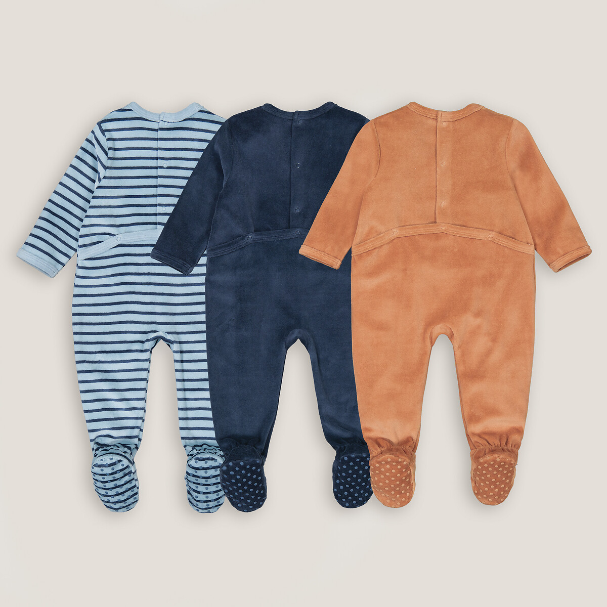 COLEÇÃO LA REDOUTE<br>Conjunto de 3 pijamas de veludo