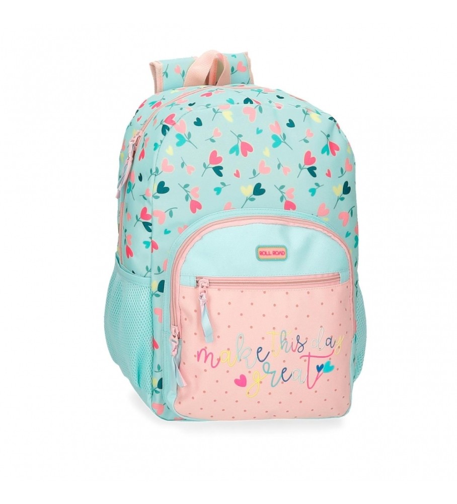Roll Road Mochila Escolar Roll Road Queen of hearts 40 cm turquesa, rosa