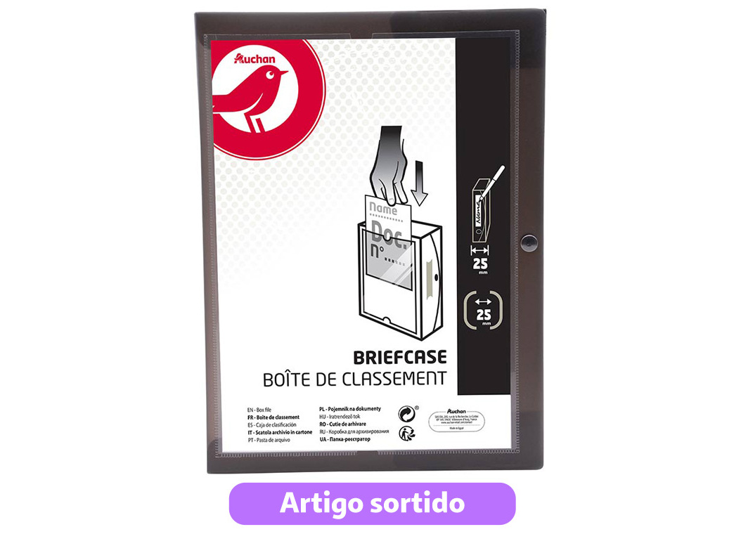CAPA EM PLÁSTICO AUCHAN LOMBADA 25MM CORES SORTIDAS
