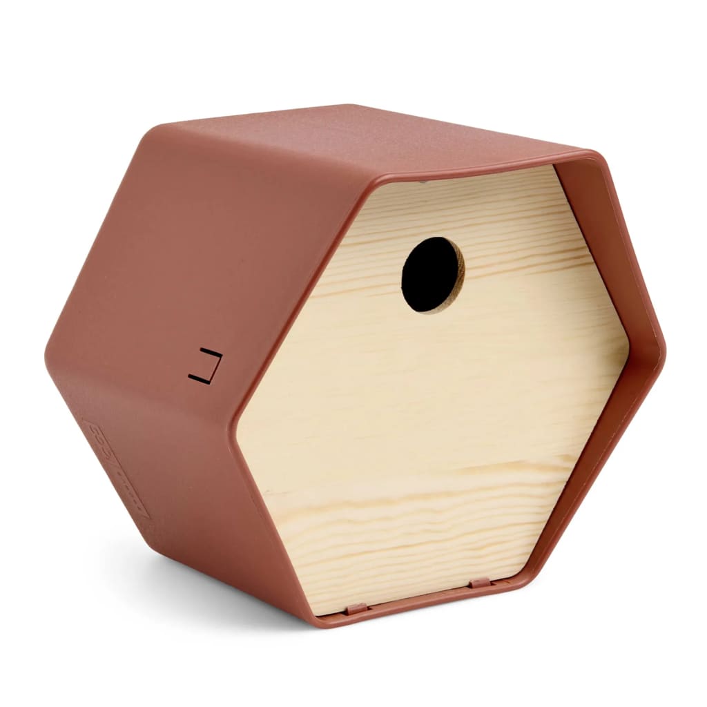 Maison à oiseaux hive 1 19x23x20 cm trou rond marron