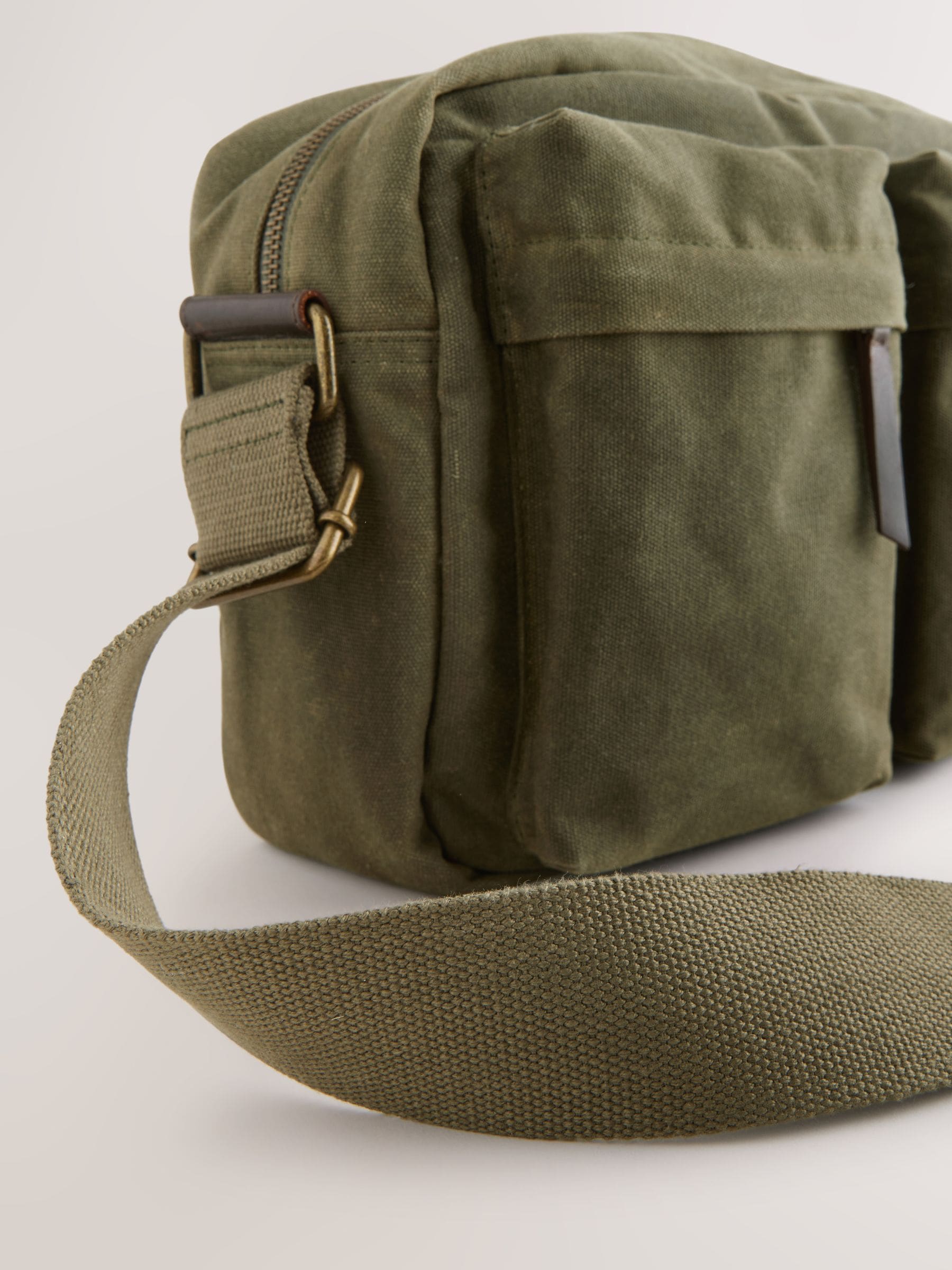 Groen - Wax katoenen crossbodytas