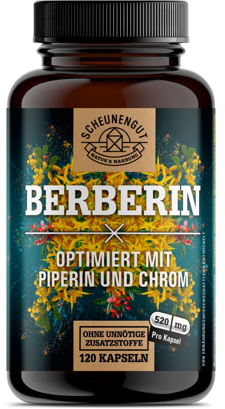 Scheunengut® Berberin | Berberis aristata Extrakt 20:1 optimiert mit Piperin & Chrom