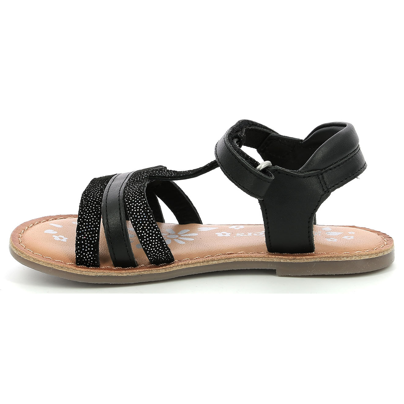 Kickers Sandales en Cuir Diamanto noir/brillant