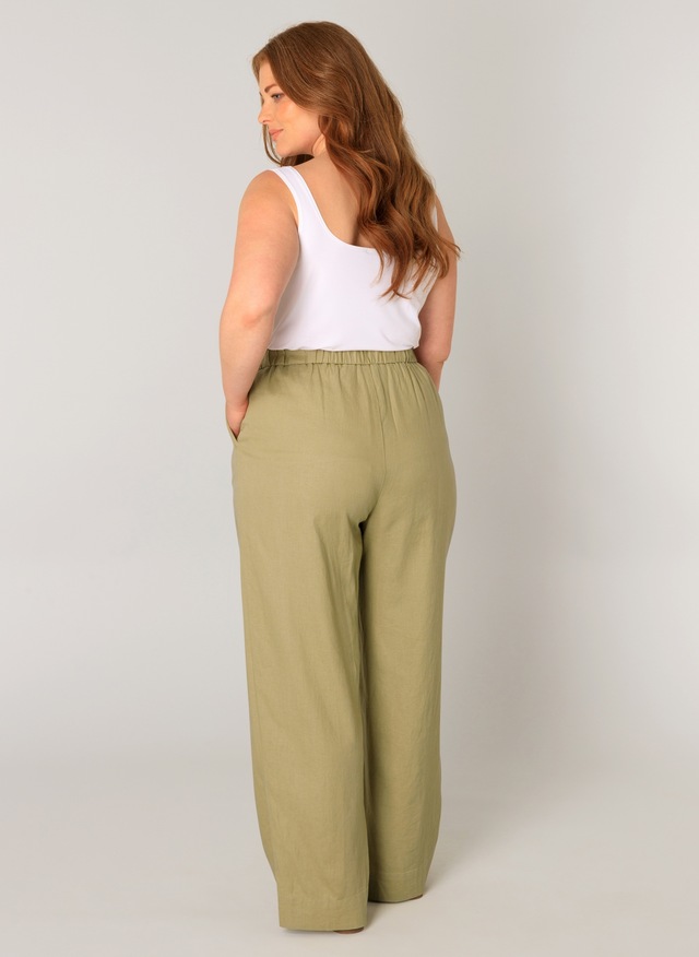Base Level Curvy Leinenhose »Yula«  Sommerhose, Leinen-Viskose-Mix, mit elastischem Bund