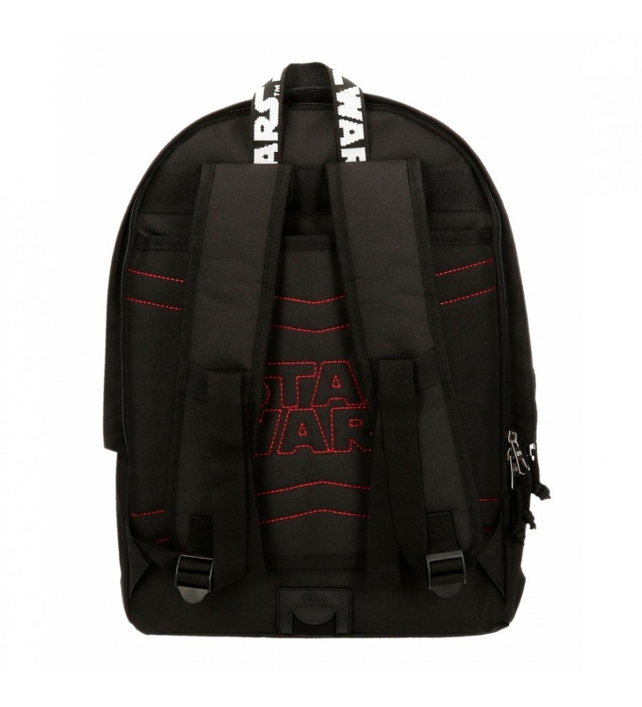 Mochila Escolar Joumma Star Wars Space Mission 44cm com porta-objetos adaptável a trolley preta