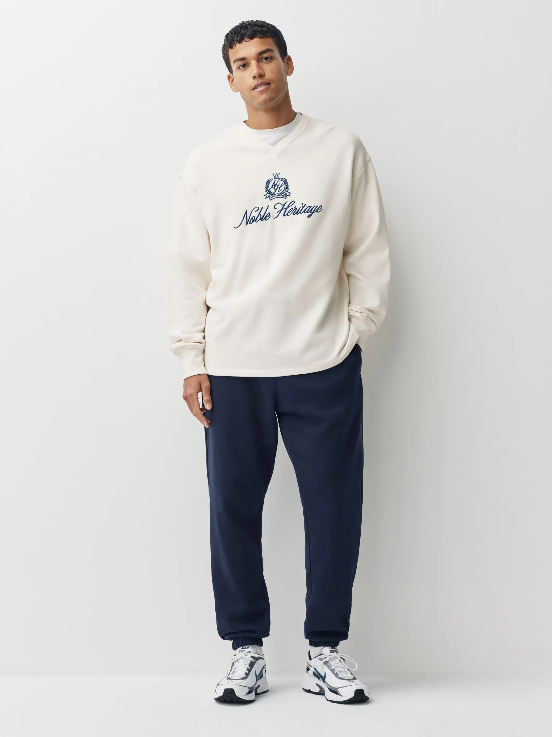 Donkerblauw - Relaxed fit - Katoenrijke Jersey Joggingbroeken
