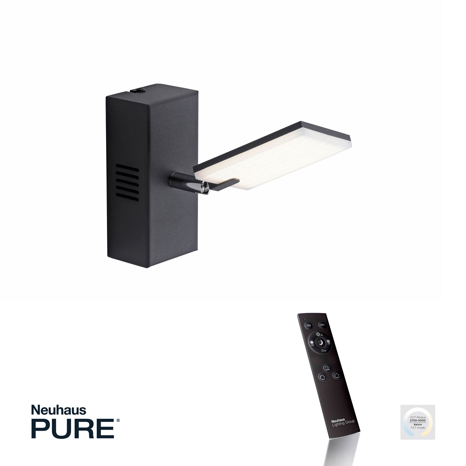 Paul Neuhaus LED Wandleuchte mit Spot PURE-MIRA schwarz