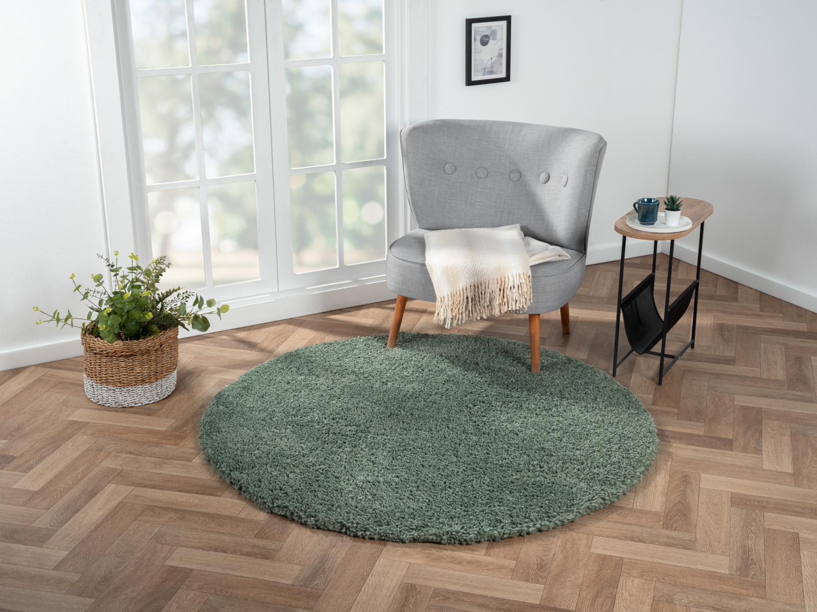 Teppich MY SHAGGY - hellgrün - Ø 150 cm