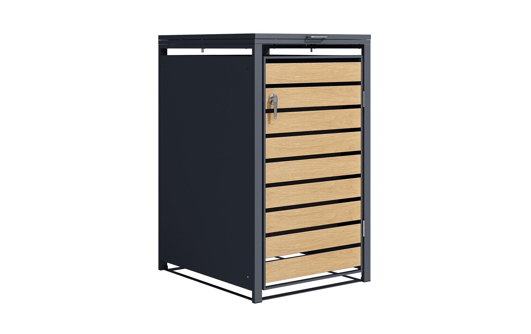 Mülltonnenbox 1-Türig Anthrazit<br>Mülltonnenbox für 60L, 120L oder 240L Boxen