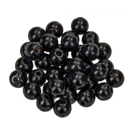 Glorex Holzperlen schwarz, 12 mm, 28 Stück