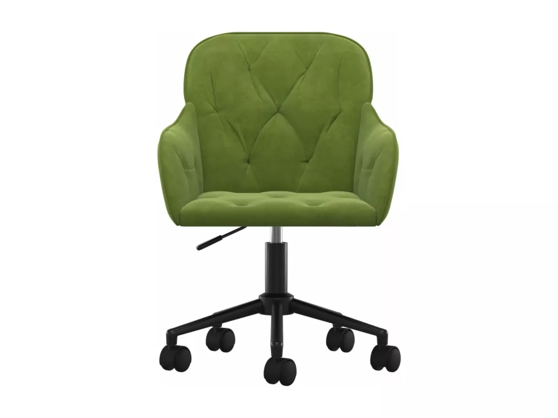 Chaise pivotante de bureau Vert clair Velours