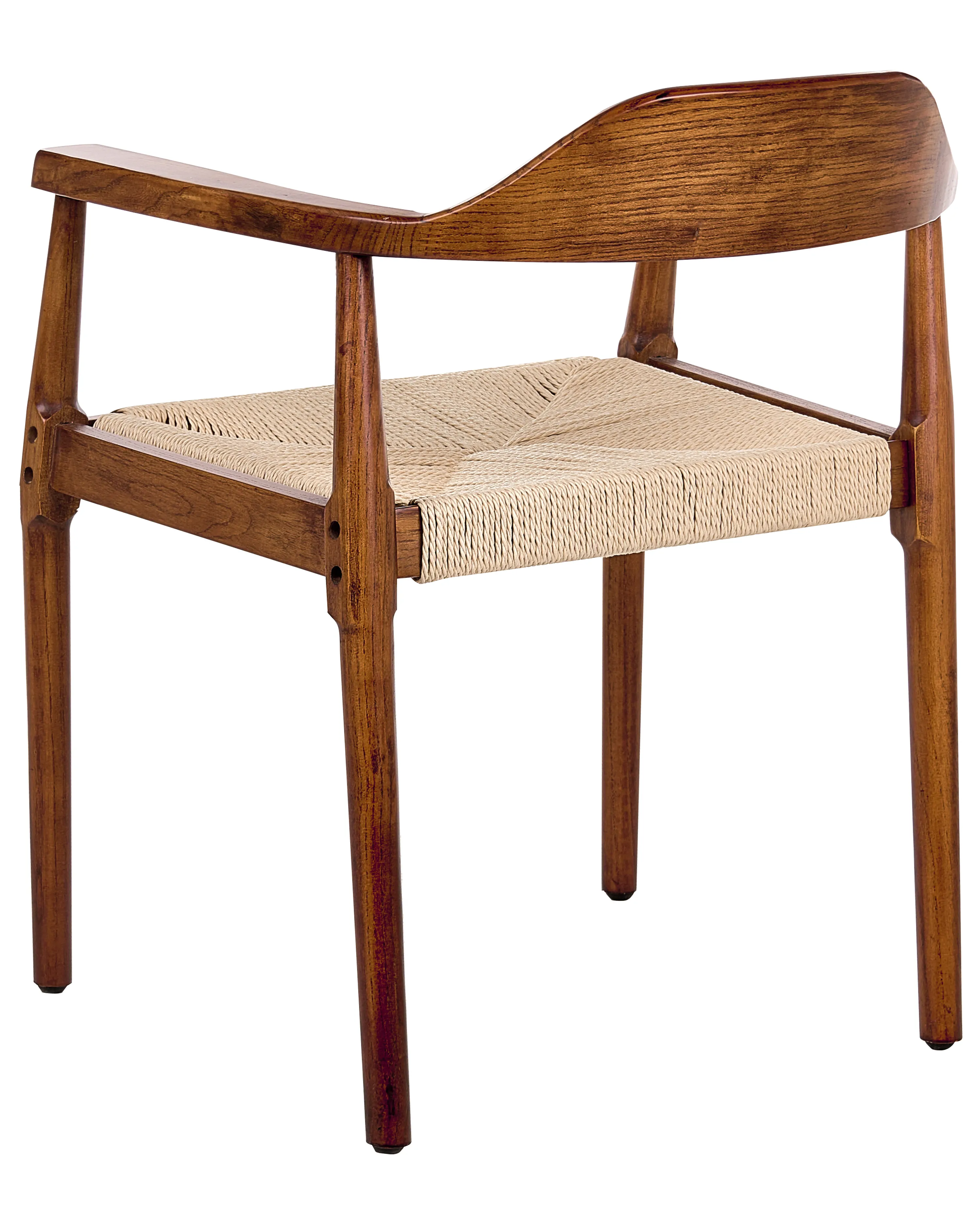 Set van 2 eetkamerstoelen OAKDALE Hout Donkerbruin/beige
