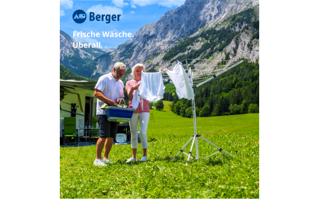 Berger Wäschespinne & Sat-Stativ inkl. Packsack