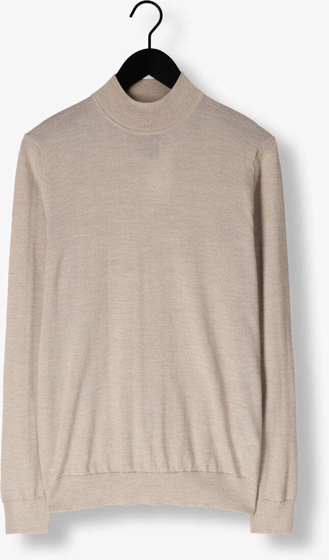 beige profuomo coltrui pullover mock neck merino