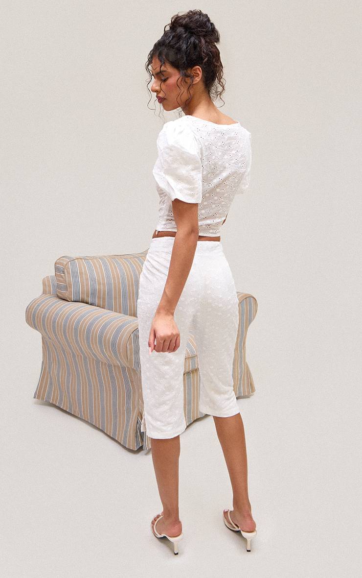 Blanc Capri En Coton Broderie Anglaise