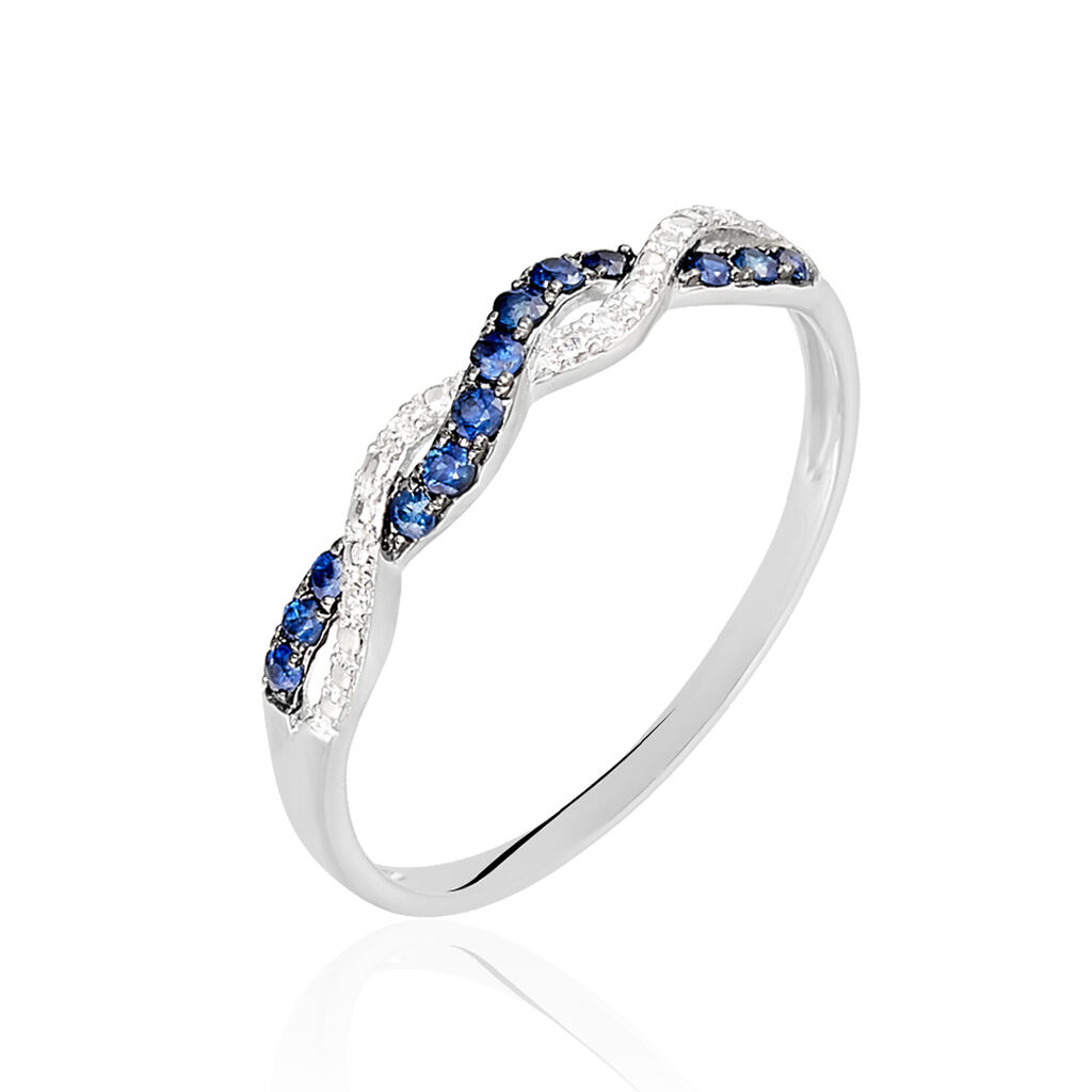 Bague Sofia Or Blanc Saphir Et Diamant