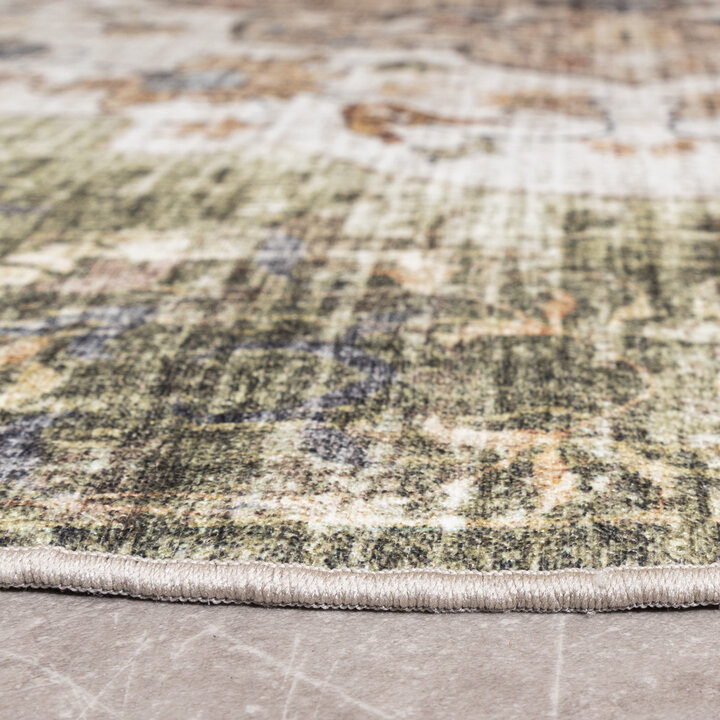 Rond vintage buitenkleed - Santo Mandala Groen
