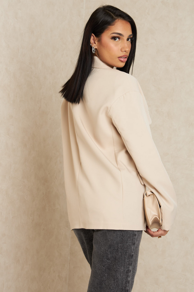 Blazer beige à poches