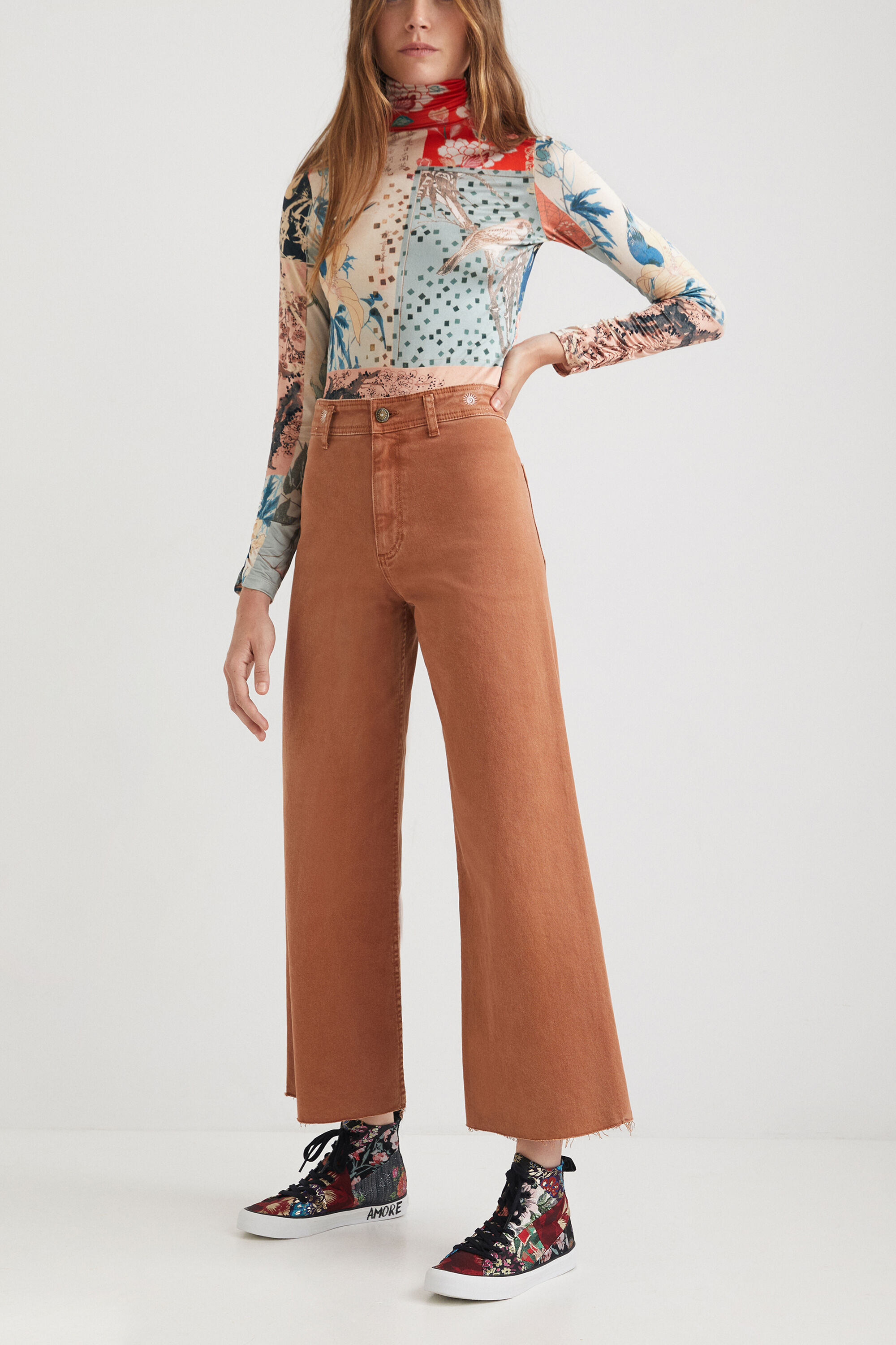 Pantalon wide leg straight