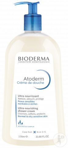 Bioderma Atoderm Crème De Douche Ultra-Nourrissant Peaux Sensibles Normales À Sèches Flacon Pompe 1l