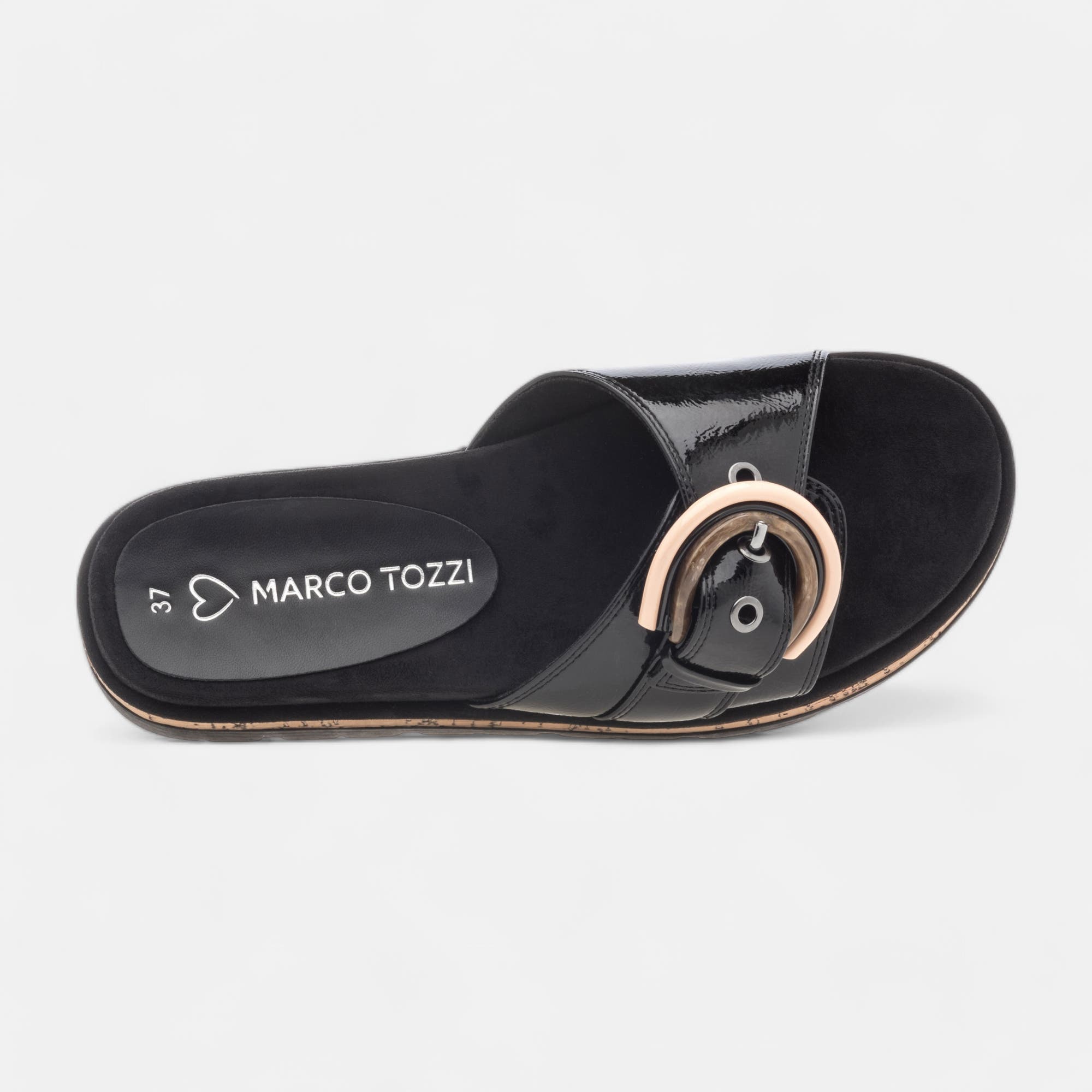 Mules Femme noir vernis