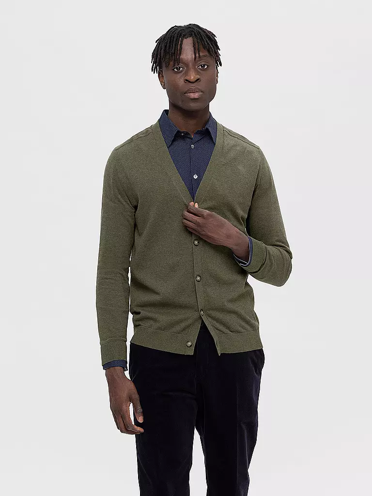 SELECTED Cardigan SLHBERG olive