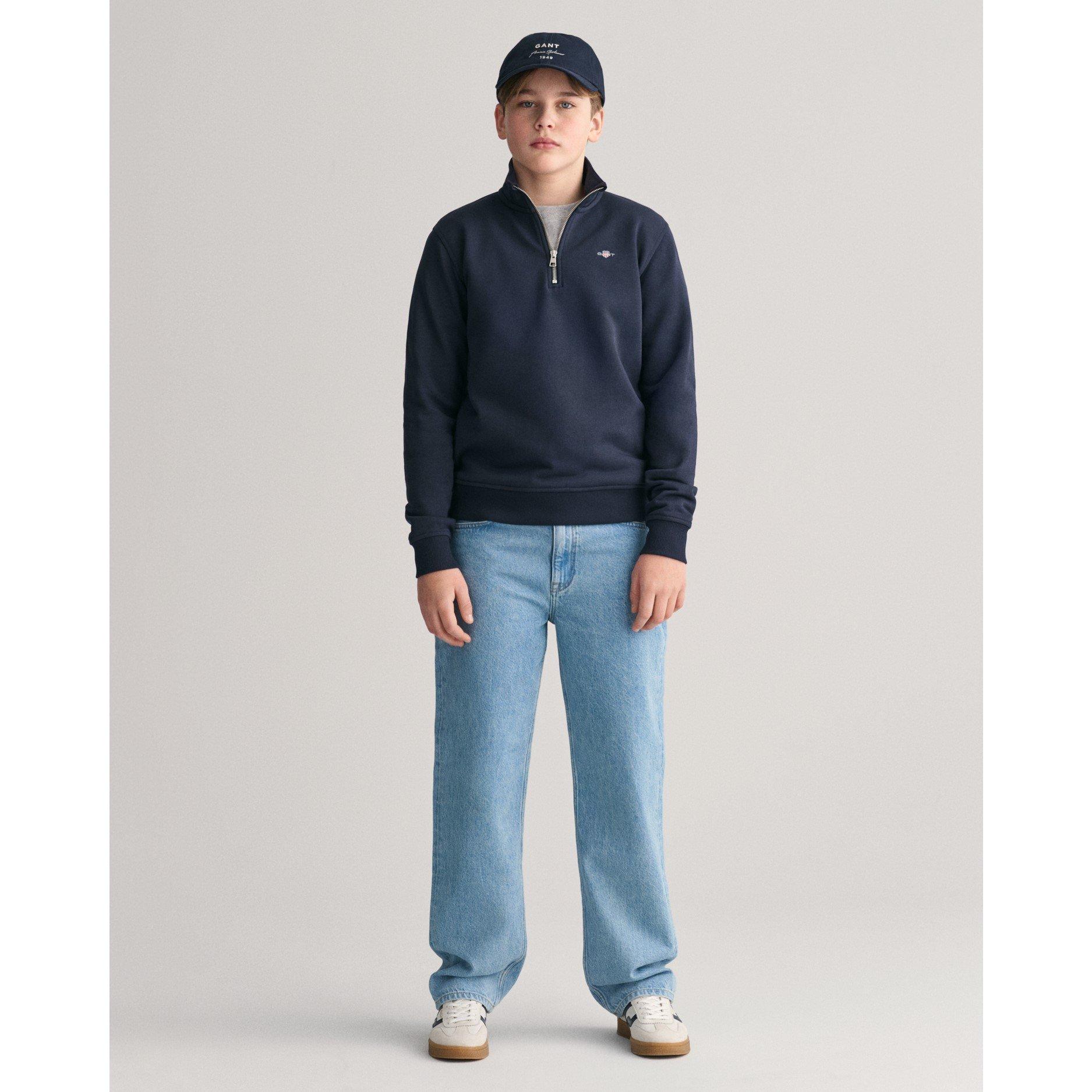 Gant Quarter Zip Logo Top Juniors
