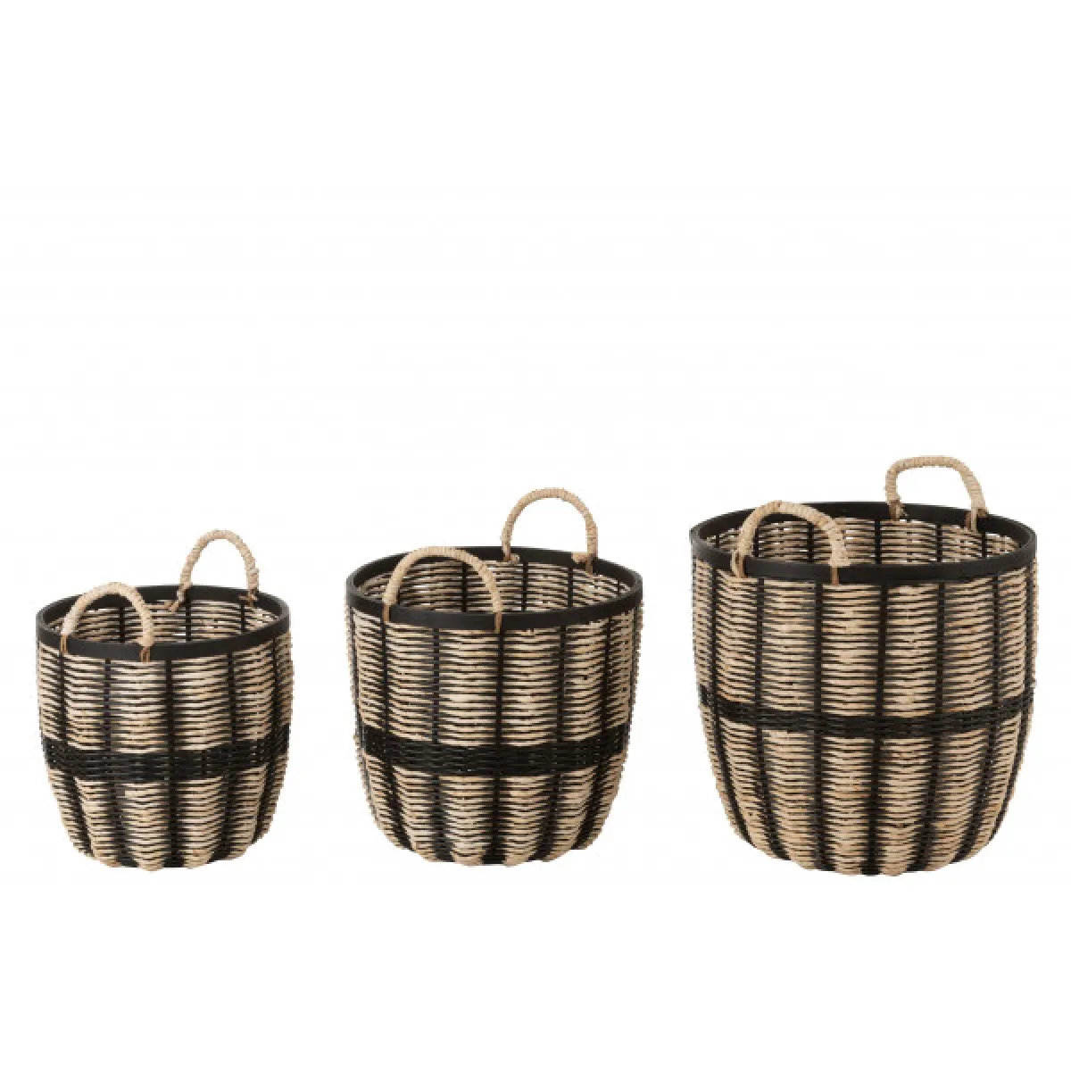 Dansmamaison Set de 3 Paniers Corde/Rotin