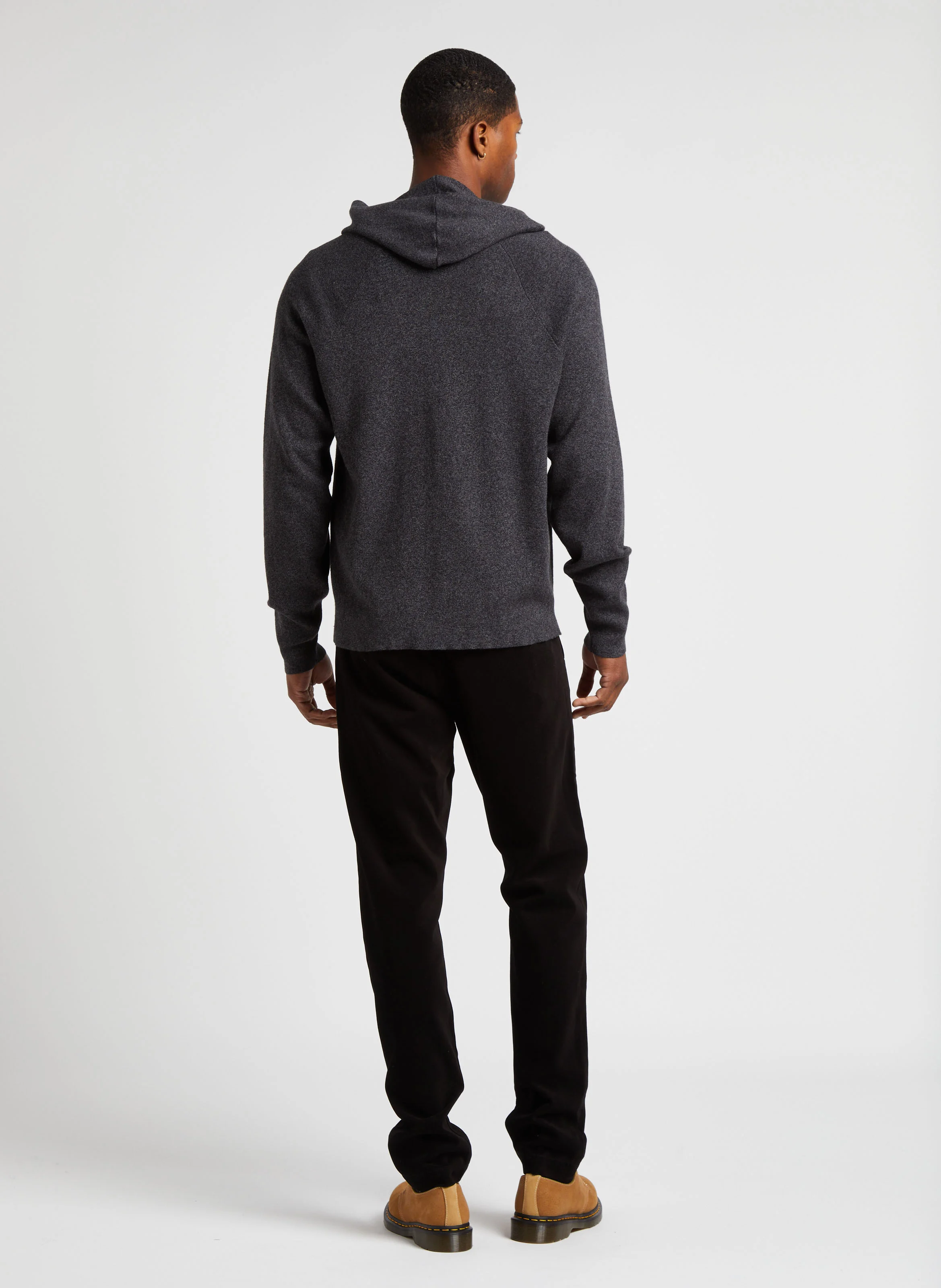 Pull à capuche en coton mélangé| Gris