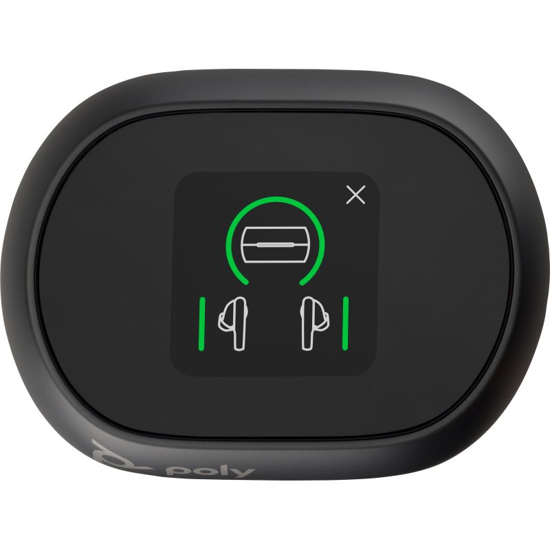 HP Poly Écouteurs noir charbon Poly Voyager Free 60+ UC M + adaptateur USB-C BT700 + étui de charge avec écran tactile