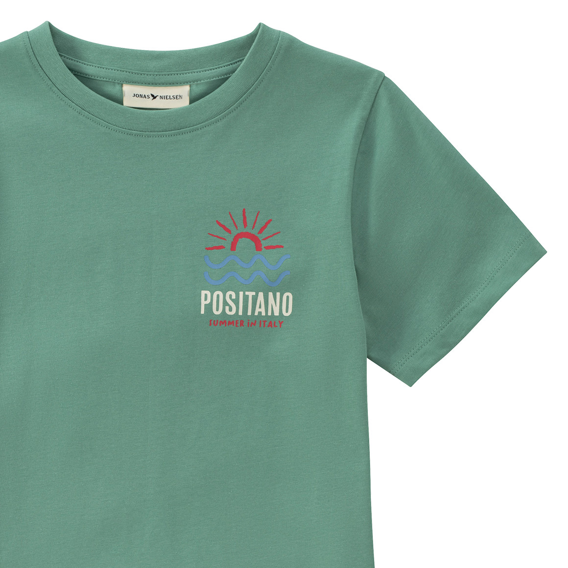 Jonas Nielsen Jungen T-Shirt mit Brustprint grün