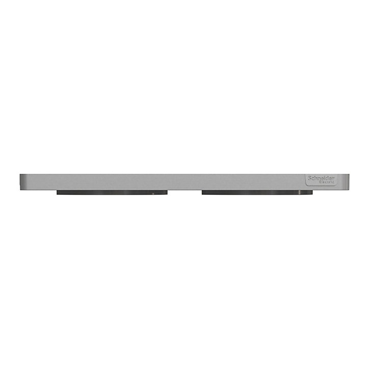 Plaque de finition double Schneider Electric Odace Touch aluminium brossé