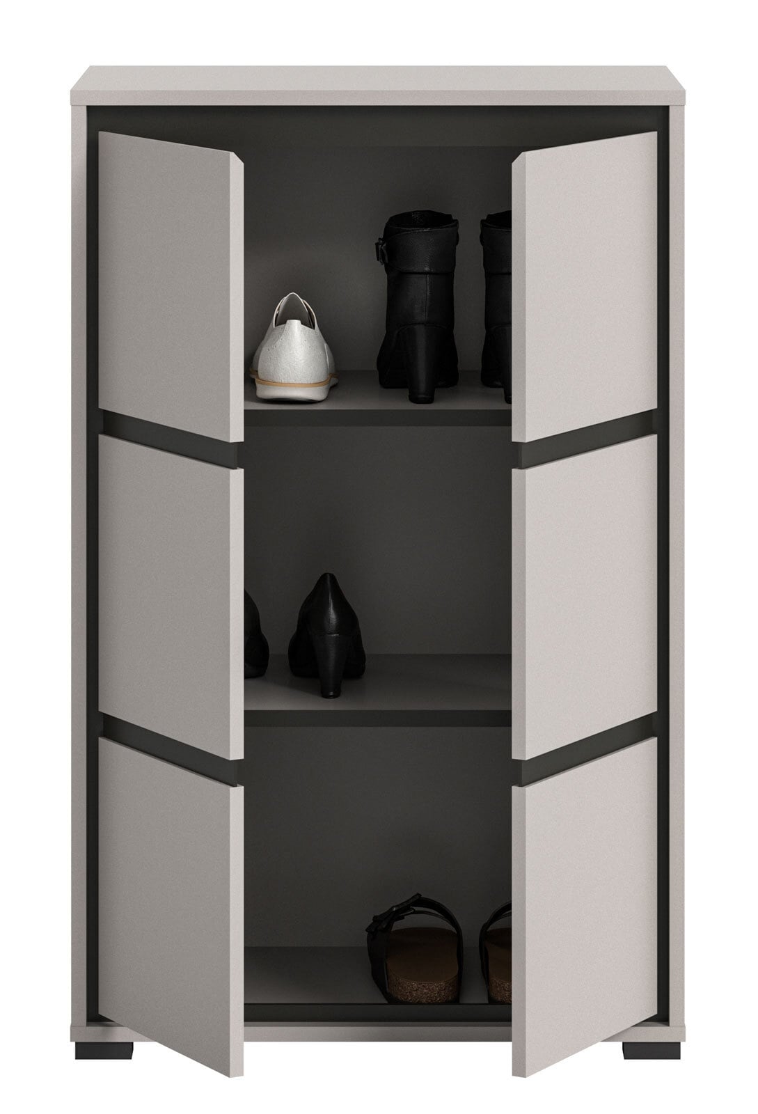Schuhkommode Jaru Grau Nachbildung/Schwarz B/H/T 103x65x37cm