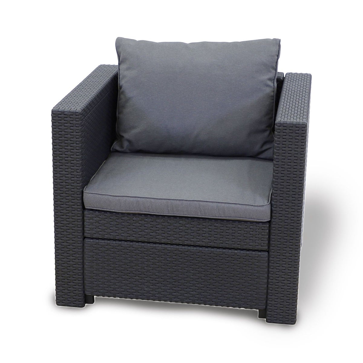 Keter Provence fauteuil inclusief kussen, grijs, weerbestendig, tuin, buiten
