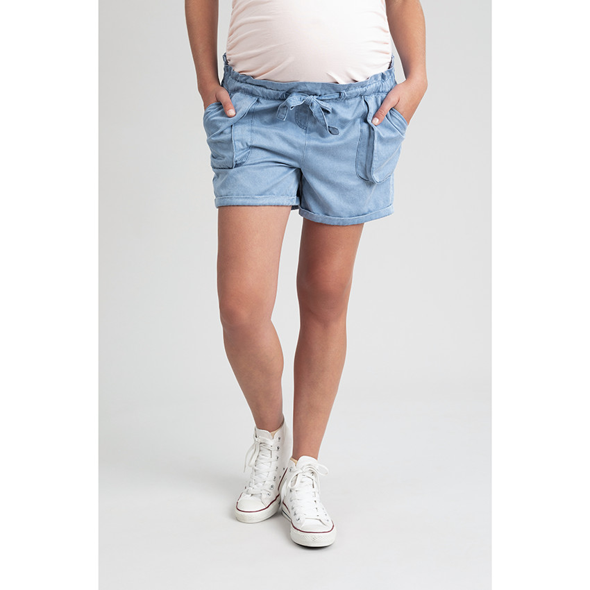 Short de grossesse fluide à poches
