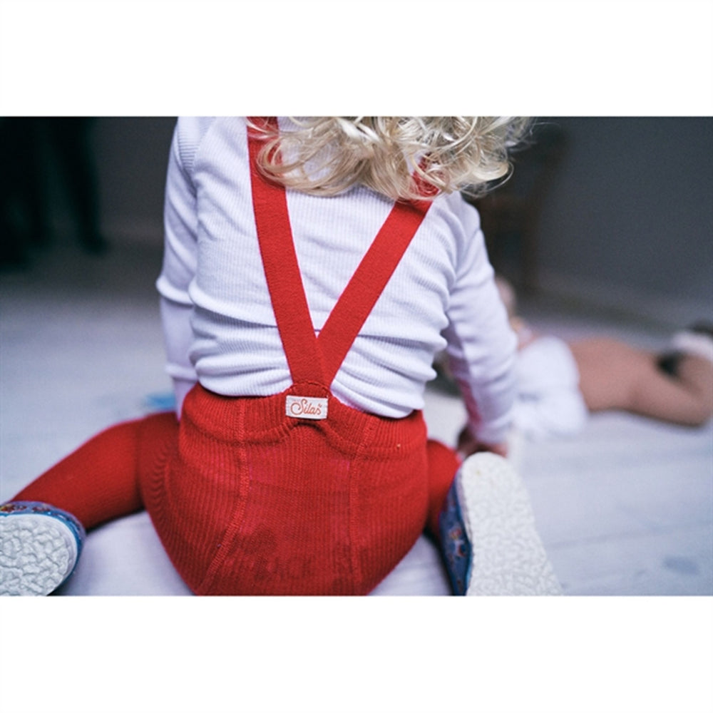 Footed Tights Love Red - Silly Silas → Luksusbaby.dk