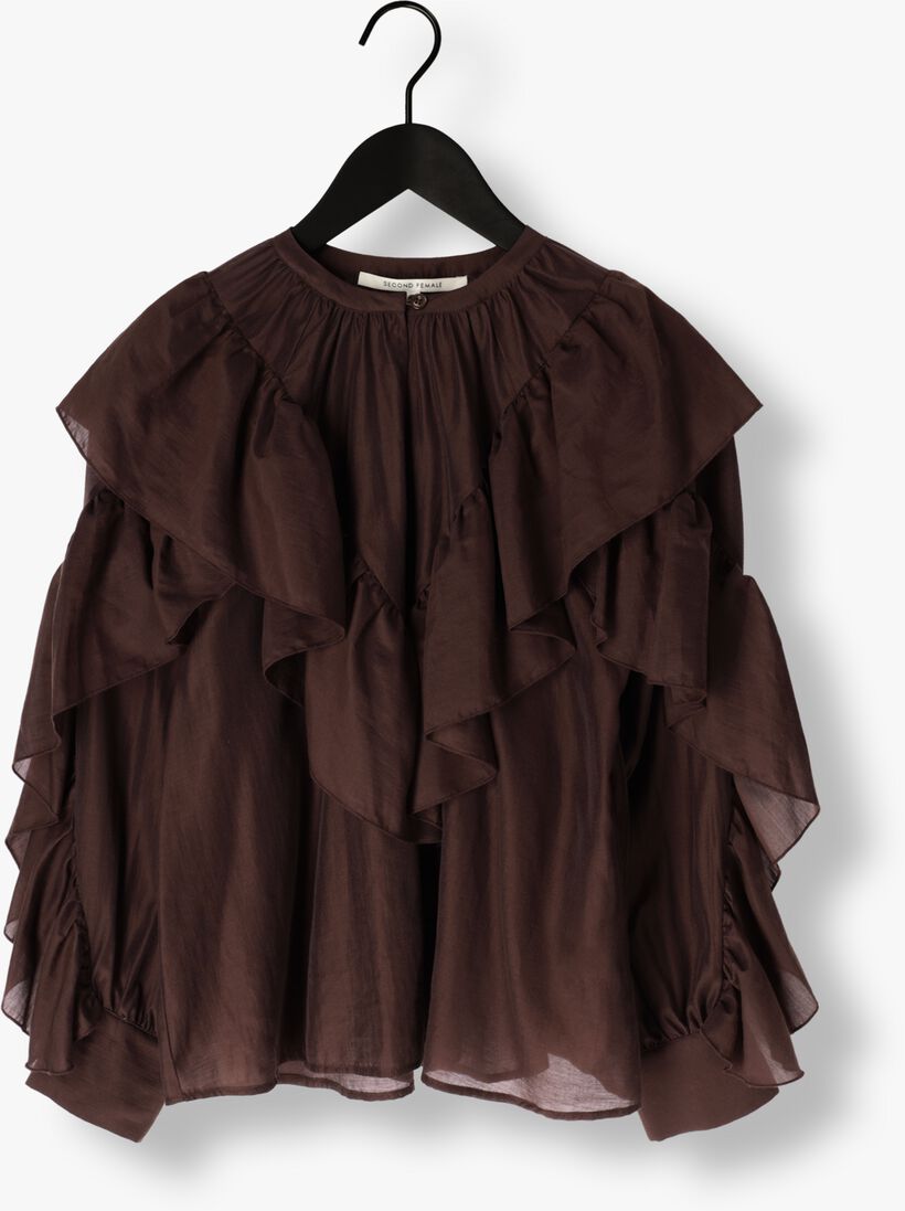 bruine second female blouses fria frill blouse