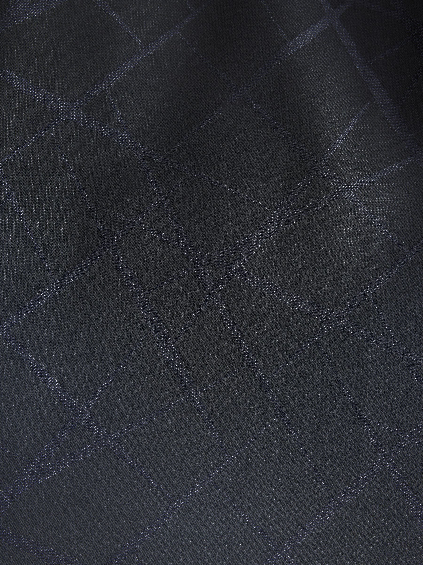 Zwart - Slim Fit Jacquard Texture Tuxedo Suit Jacket