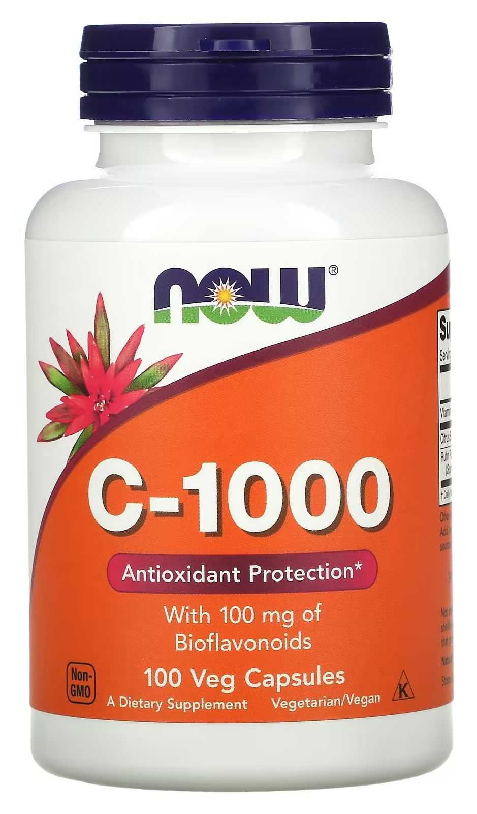 NOW Foods Vitamina C-1000 100 cápsulas veganas