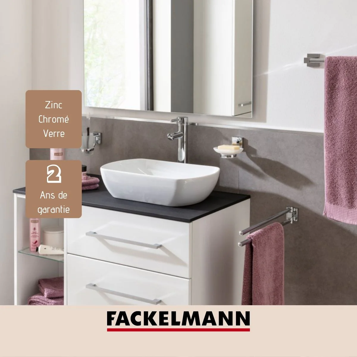 Porte-savon gris chromé Mare Fackelmann
