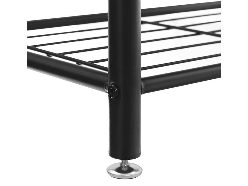VASAGLE Garderobe mit Schuhablagen 175 cm, Braun/Schwarz Kleiderständer mit Sitzbank