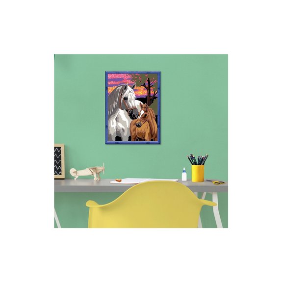 Tableau à peindre Numéro d'art - Chevaux au coucher du soleil