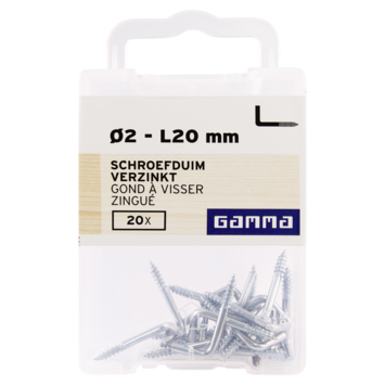 GAMMA Schroefduim 2mm - 20mm verzinkt 20st.