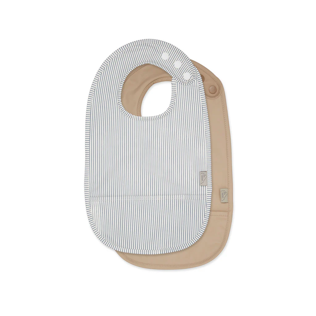 Hagesmække med lomme, 2-pack - Classic Stripes Blue