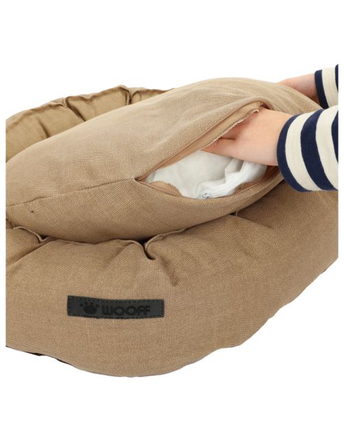 Wooff Mand Cocoon Vintage Zand - Hondenmand