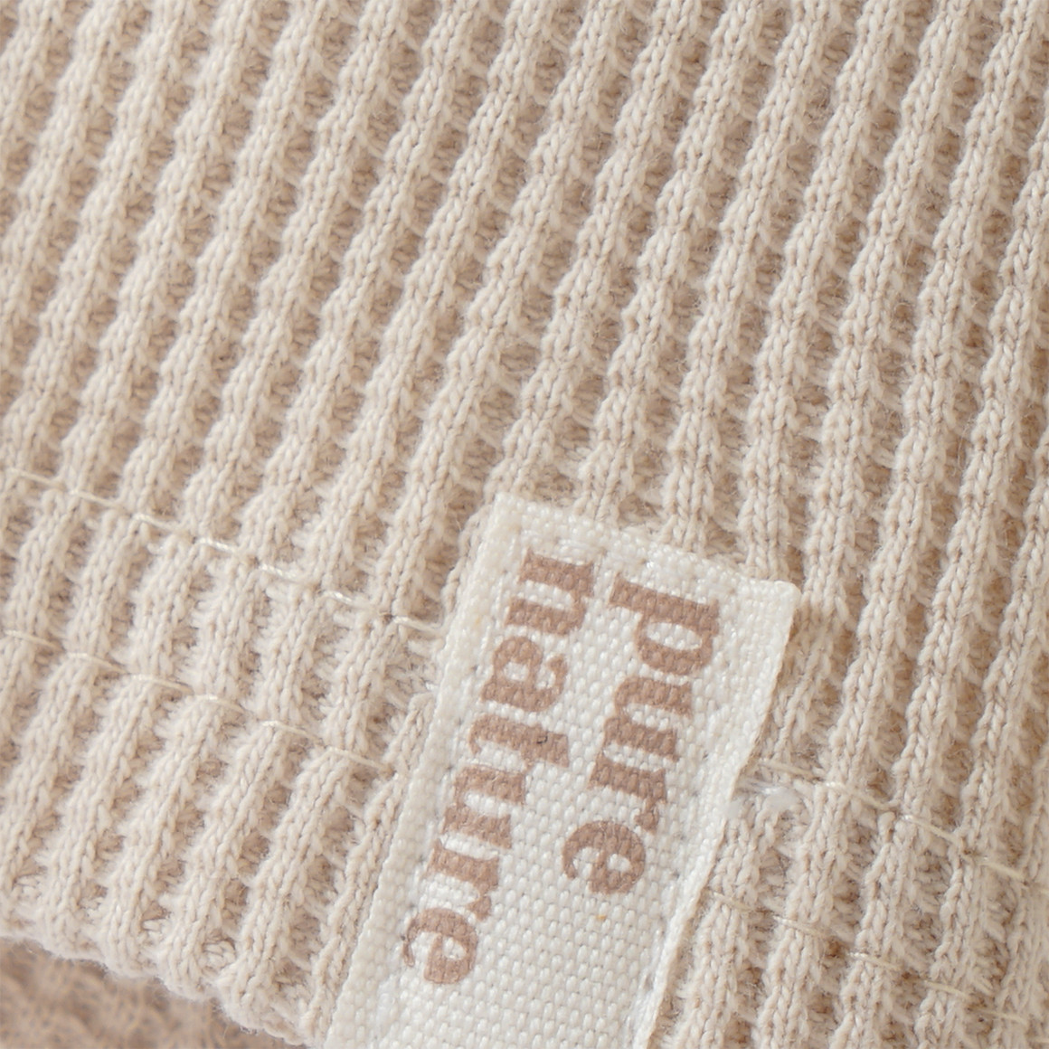 Topomini Pure Collection 2 Baby Langarmshirts aus Waffel-Piqué oliv / hellbeige