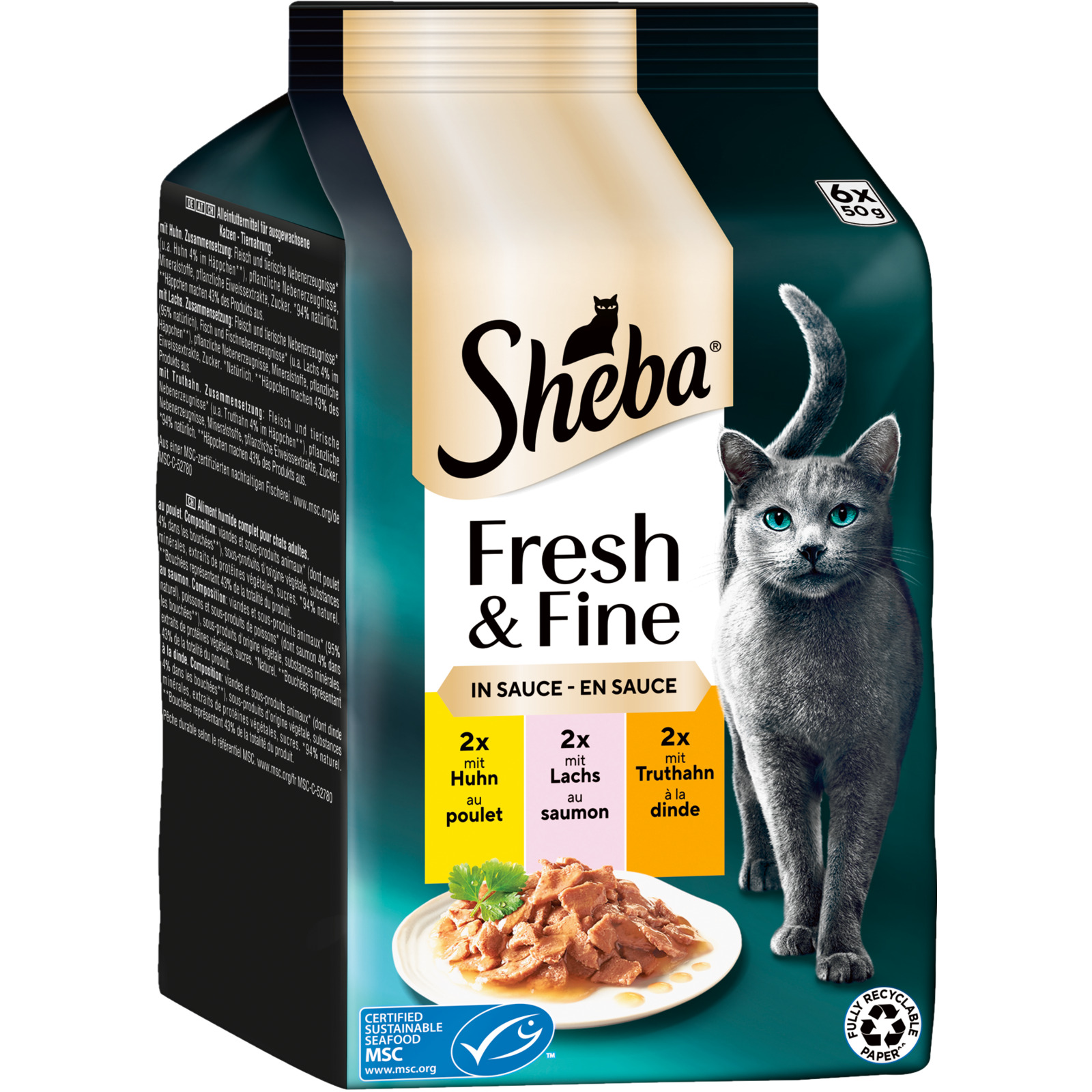 Sheba Fresh&Fine Sauce Feine Vielf 6x50g