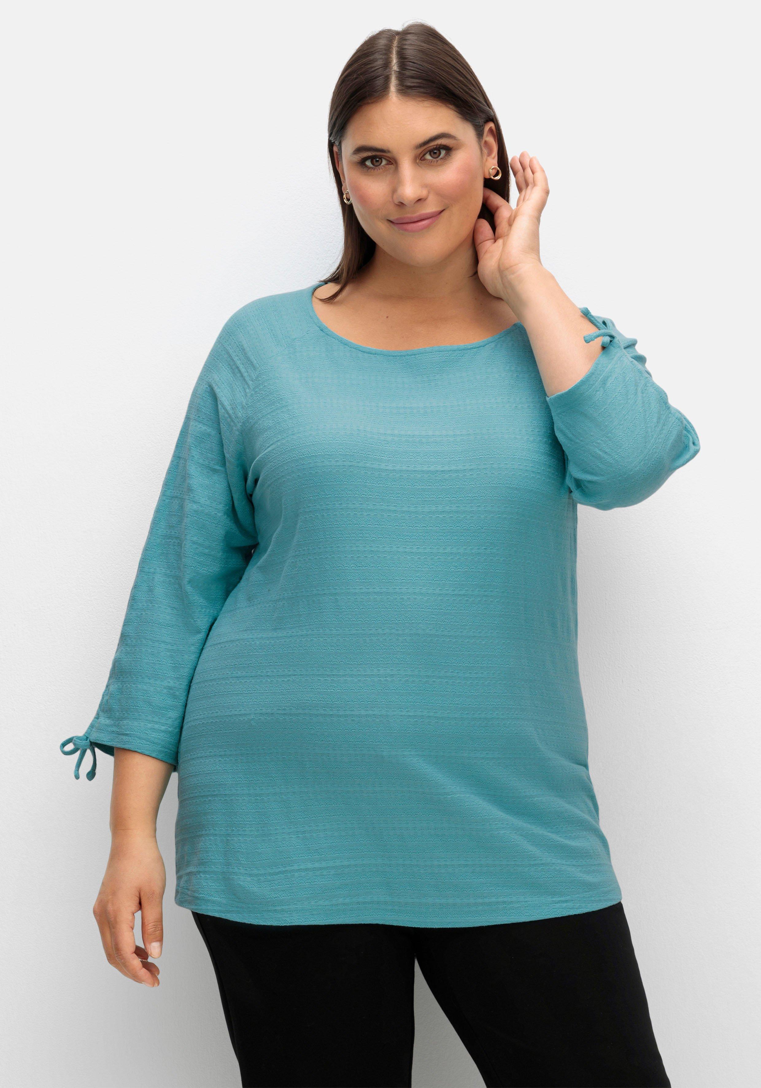 Shirt mit raffbaren Raglanärmeln, leicht tailliert