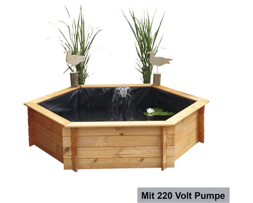 Verhoogde vijver, minivijver, verhoogd bed promadino hexagon 128 x 128 x 41 cm