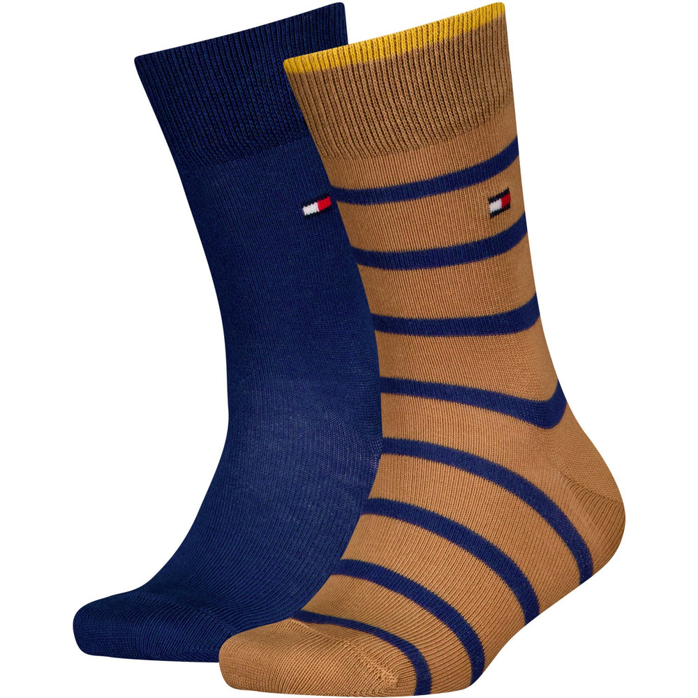 Køb Tommy Hilfiger Classic Khaki/Blue Kids Strømper 2-Pak Breton Stripe | Luksusbaby